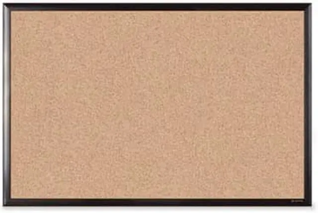 Alt view image 4 of 6 - U Brands Cork Bulletin Board 35 x 23 Inches Black Aluminum Frame 2880U00-01