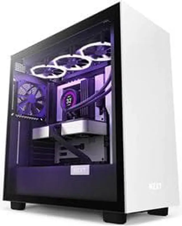Alt view image 2 of 10 - NZXT H7 - Mid-Tower PC Gaming Case - Tempered Glass - Enhanced Cable Management  - White & Black