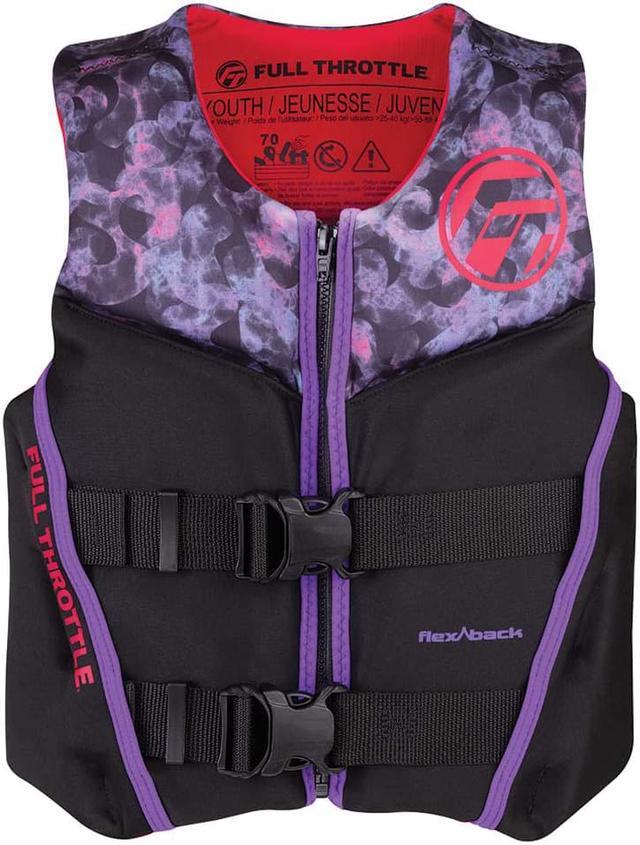 Alt view image 2 of 2 - Full Throttle 142500-105-002-22 Youth Rapid-Dry Flex-Back Life Jacket - Pink