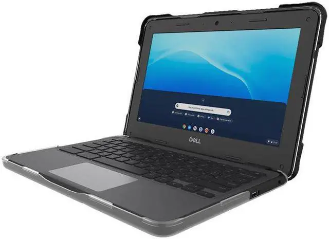 Alt view image 5 of 5 - Gumdrop 06D000 SlimTech Case for Dell Chromebook 3100 Clamshell - Polycarbonate - Frosted Edges - Scratch Protection - Black