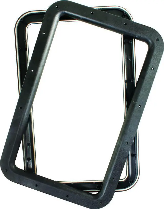 Alt view image 2 of 2 - JR Products 11021 Deluxe RV Entry Door Window Frame Set - Black