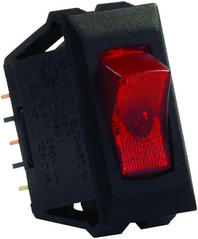 Alt view image 2 of 2 - JR Products 12515 Illuminated 120V On/Off Switch - Red/Black
