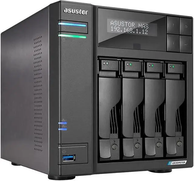 Alt view image 8 of 11 - Asustor Lockerstor 4 Gen 2 AS6704T 4 Bay NAS, Quad-Core 2.0GHz, Dual 2.5GbE Ports, 4GB RAM DDR4, Four M.2 SSD Slots (Diskless)
