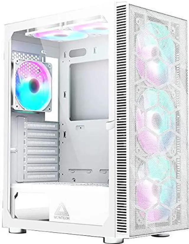 Alt view image 7 of 7 - Montech X3 Mesh 6pcs, 3 x 140mm& 3 x 120mm Fixed RGB Lighting Fans (Pre-Installed) ATX Mid-Tower PC Gaming Case, USB3.0, Door Open Tempered Glass Side Panel, High Airflow, White