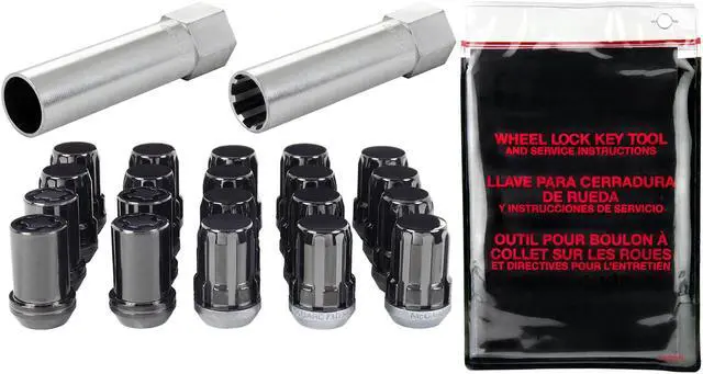 Alt view image 10 of 12 - McGard 65557BK Chrome/Black SplineDrive 5 Lug Wheel Install Kit (M12 x 1.5)