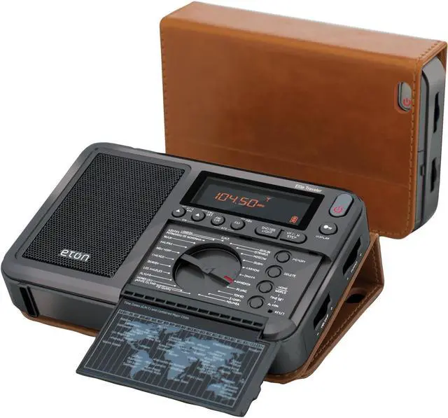 Alt view image 7 of 14 - eton elite traveler am/fm/lw/shortwave radio with rds & custom leather carry cover