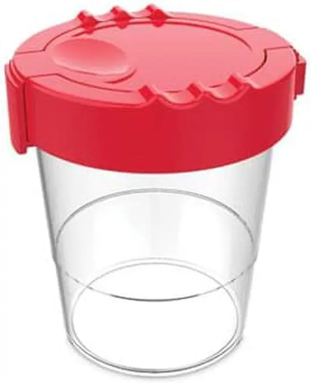 Alt view image 3 of 9 - Deflecto Antimicrobial No Spill Paint Cup 3.46 w x 3.93 h Red 39515RED