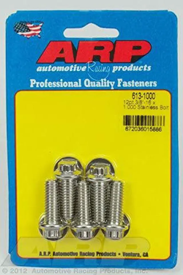 Alt view image 5 of 6 - ARP Universal Bolt 3/8-16 in Thread 1.000 in Long Stainless 5 pc P/N 613-1000