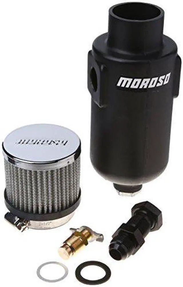 Alt view image 4 of 5 - Moroso 85402 10AN Fitting Breather Tank - 1 Quart Capacity