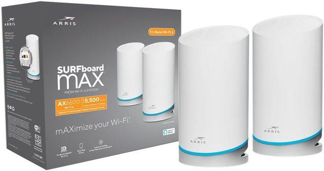 Alt view image 8 of 9 - New Arris W121 Surfboard Max Ax6600 Tri-Band Wi-Fi 6 Mesh System (2 Pack) Model W121
