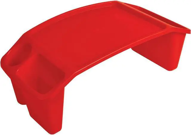 Alt view image 3 of 4 - Deflecto Antimicrobial Lap Desk Rectangular 23.35w x 12d x 8.53h Red 39502RED