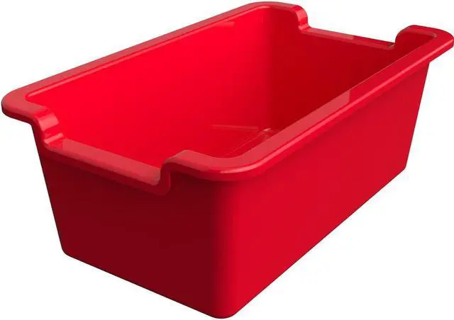 Alt view image 3 of 10 - Deflecto Antimicrobial Rectangle Storage Bin Red 39510RED