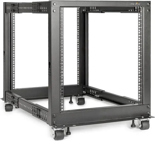 Alt view image 2 of 2 - Rocstor SolidRack 12U Adjustable Depth Open Frame 4 Post Rack Y10E008B1