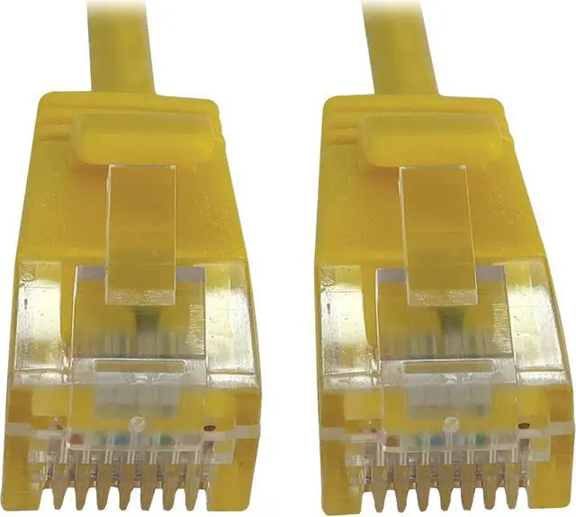 Alt view image 6 of 11 - Tripp Lite Cat6a 10G Snagless Molded Slim UTP Ethernet Cable (RJ45 M/M), PoE, Yellow, 6 ft. (1.8 m) - 6 ft Category 6a Network Cable for Network Device, Server, Switch, Router, Hub, Printer, Computer,