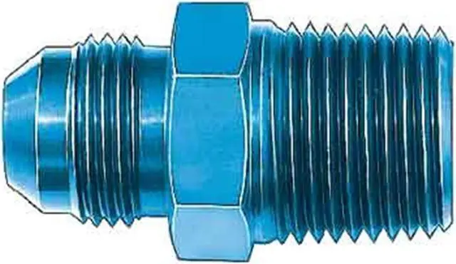 Alt view image 2 of 2 - Aeroquip FCM2006 Blue Anodized Aluminum -08AN Flare to 1/4" NPT Pipe Fitting