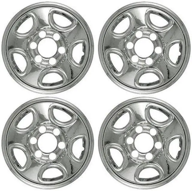Alt view image 3 of 3 - Set of 4 16" Chrome Wheel Skin Hubcap: Chevy (Astro '03 -'08, Silverado '99 -'04, Tahoe '99 -'06) GMC (Sierra) 16x6 Inch 6 Lug Steel Rim: IMP-08X