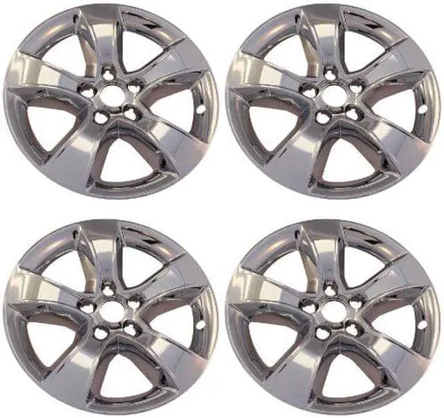 Alt view image 4 of 4 - 4 New Chrome 5 Spoke Wheel Skin Hub Cap Covers for 2011 - 2013 Dodge Charger with 17 inch wheels