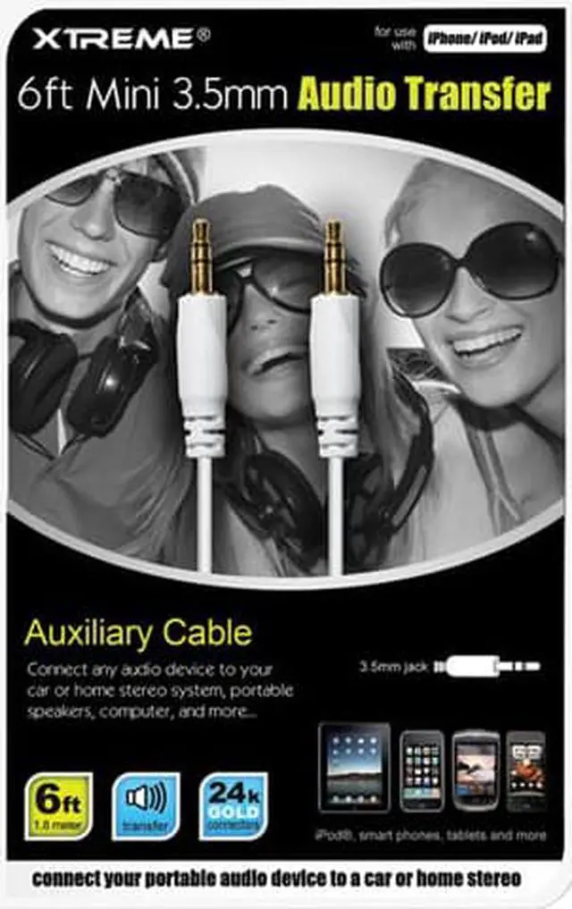 Alt view image 2 of 2 - 6-Foot 3.5mm Transfer Audio Cable White
