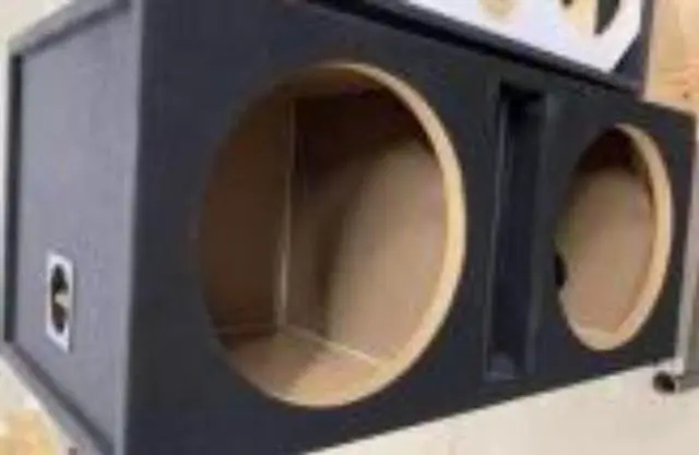 Alt view image 2 of 3 - Two 12-in Woofers Empty Bass Speaker Enclosure withCenter Tuned Port
