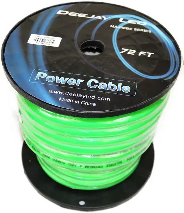 Alt view image 2 of 2 - 72 Foot Zero gauge thick type power cable for heavy current usage GREEN