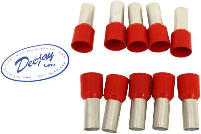 Alt view image 2 of 2 - Ferrule Crimp Connector Style for 2 Gauge Wire RED insulator