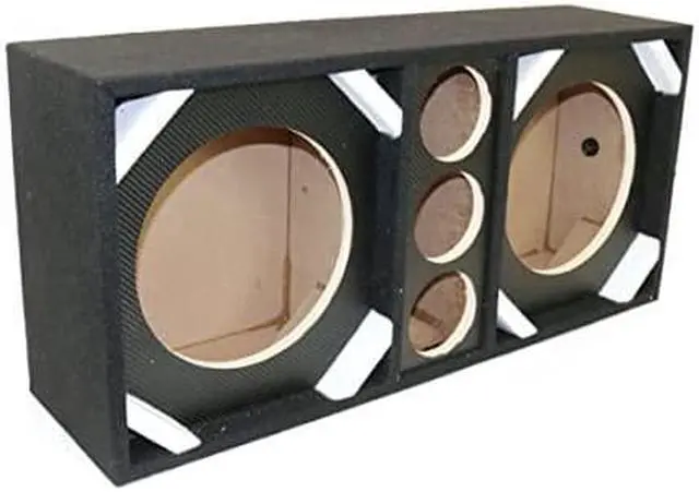 Alt view image 2 of 2 - Two 10-in Woofers plus Three Tweeters CARBON/TEXTURE Empty Chuchera Speaker Enclosure