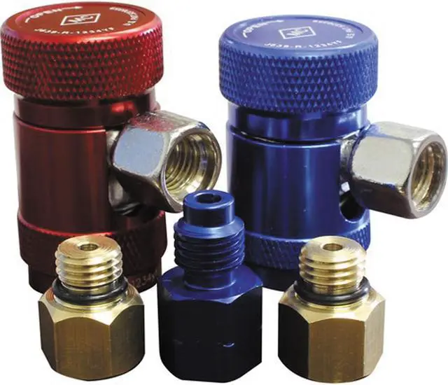Alt view image 2 of 4 - MASTERCOOL 83736-K Deluxe R134a/R1234yf Conversion Kit, Blue, Red