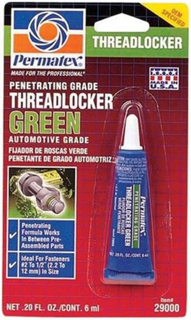 Alt view image 2 of 2 - Permatex 29000 Penetrating Grade Threadlocker Green, 6 ml