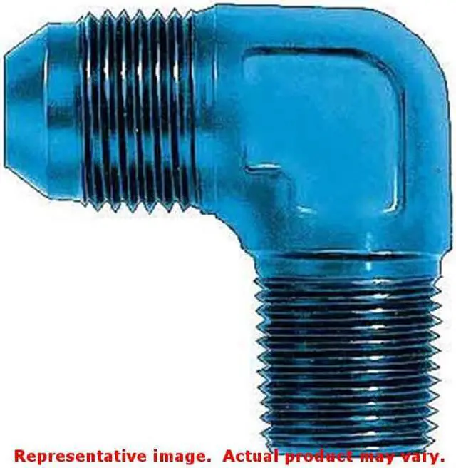Alt view image 2 of 2 - Aeroquip FCM2039 Blue Anodized Aluminum -10AN to 1/2" 90-Degree Pipe Adapter