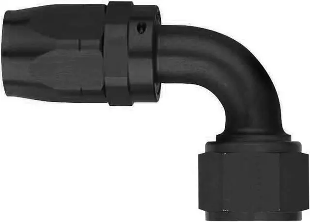 Alt view image 2 of 2 - Fitting, Hose End, AQP/Startlite, 90 Degree, 12 AN Hose to 12 AN Female Swivel, Aluminum, Blue/Red Anodize, Each