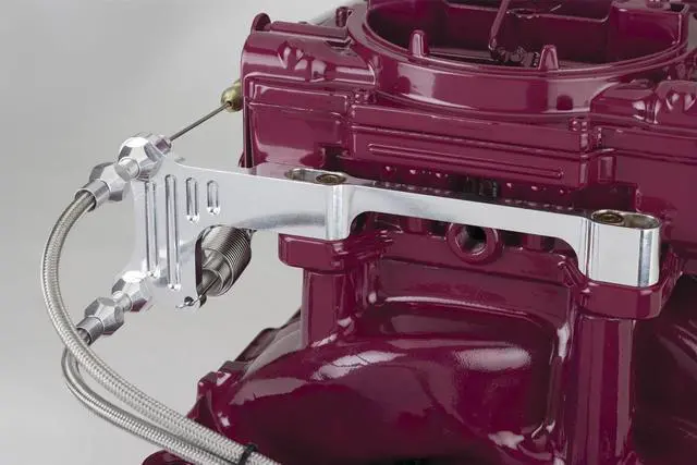 Alt view image 2 of 2 - Lokar TCB-40DQ Billet Aluminum Carburetor Bracket/Spring for Edelbrock Carburetor