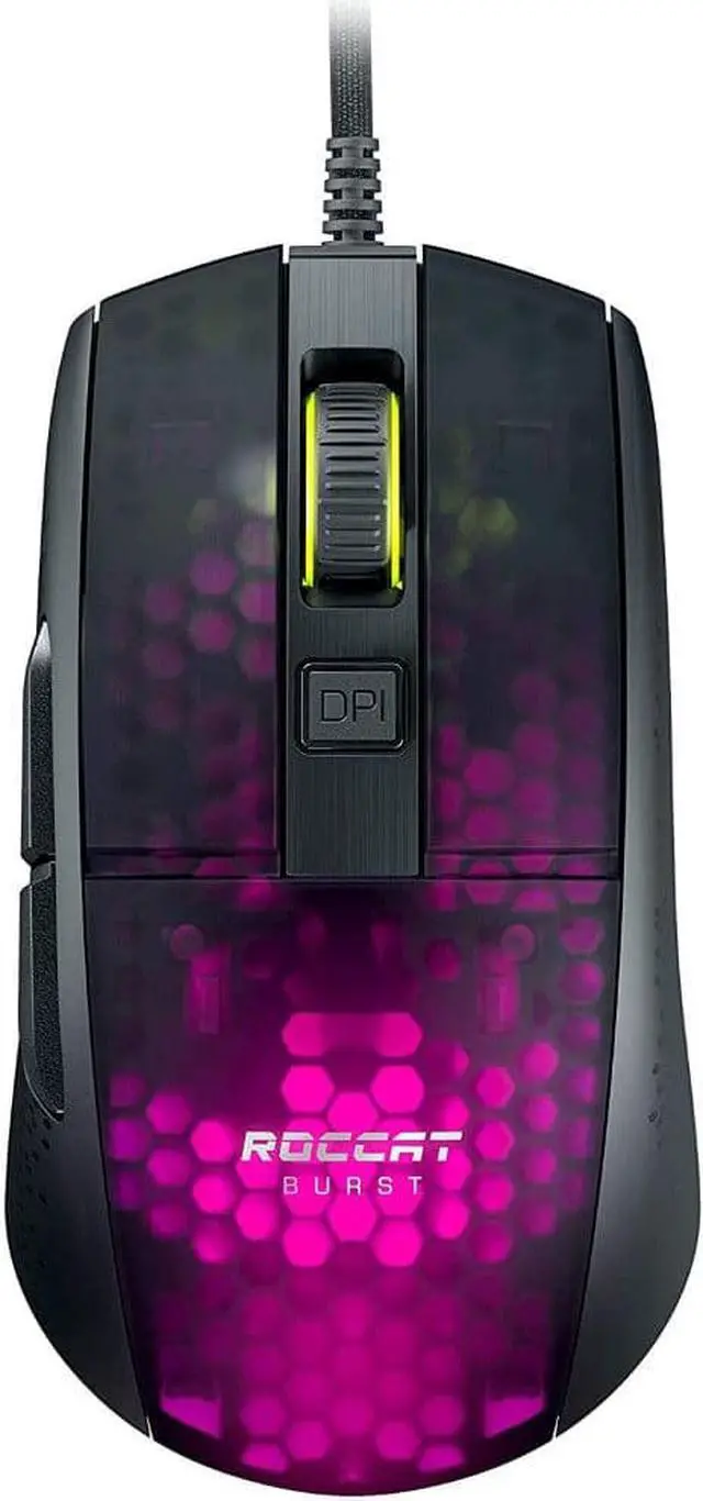 Alt view image 18 of 20 - ROCCAT Burst Pro PC Gaming Mouse, Optical Switches, Super Lightweight Ergonomic Wired Computer Mouse, RGB Lighting, Titan Scroll Wheel, Honeycomb Shell, Claw Grip, Owl-Eye Sensor, 16K DPI, Black