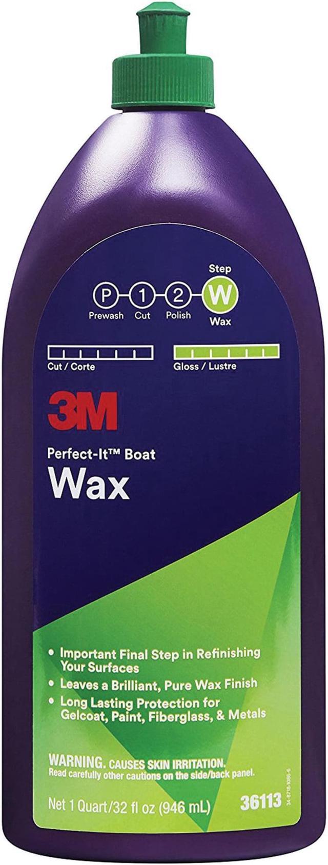 3M Perfect-It Boat Wax, 36113, 1 Quart, Contains Carnauba Wax
