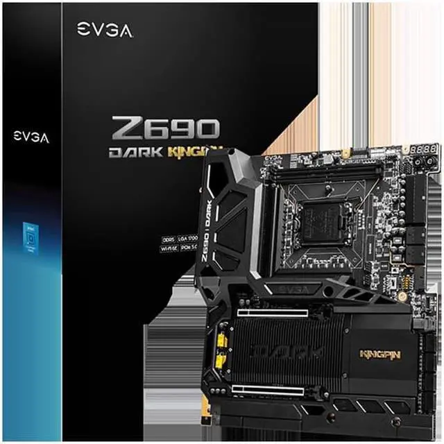 Alt view image 15 of 16 - EVGA Z690 Dark K|NGP|N, 121-AL-E699-KR, LGA 1700, Intel Z690, PCIe Gen5, SATA 6Gb/s, 2.5Gb/s LAN, WiFi6E/BT5.2, USB 3.2 Gen2x2, M.2, U.2, EATX, Intel Motherboard