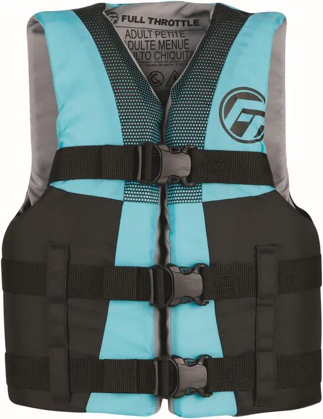 Alt view image 3 of 4 - Full Throttle Teen Nylon Life Jacket - Aqua/Black