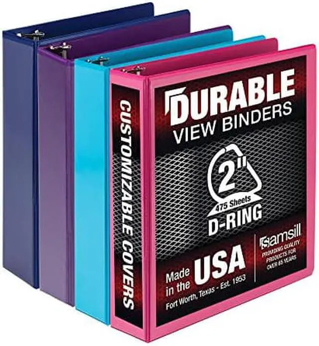 Alt view image 2 of 10 - Samsill Durable 2 Inch View D-Ring Binder Fashion Assortment 4 Pack MP46469