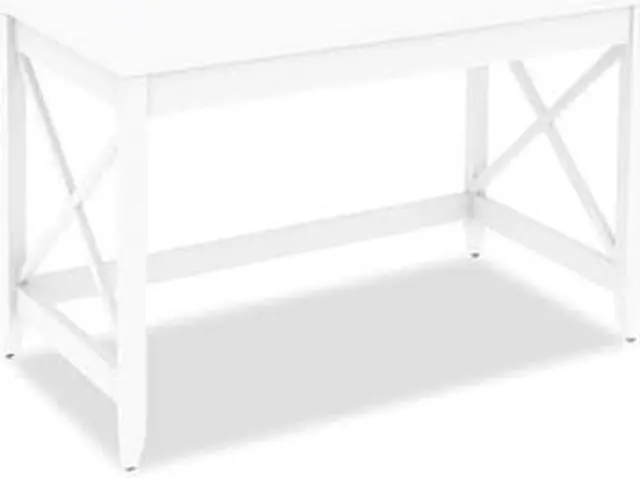 Alt view image 6 of 6 - Farmhouse Writing Desk, 47.24" x 23.62" x 29.53", White