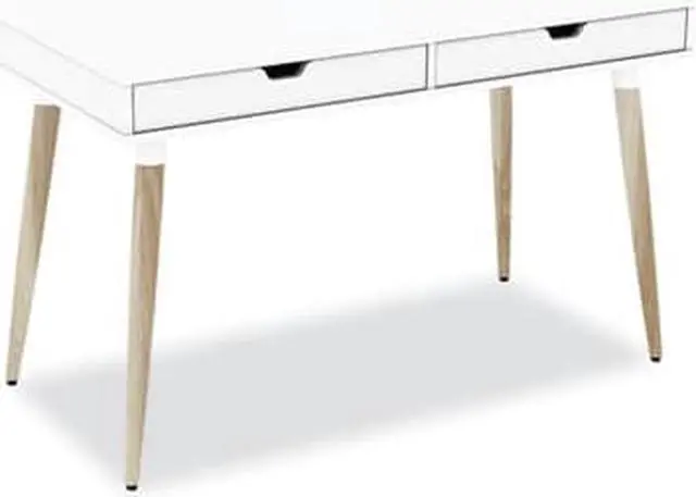 Alt view image 6 of 6 - Scandinavian Writing Desk, 47.24" x 23.62" x 29.53", White/Beigewood