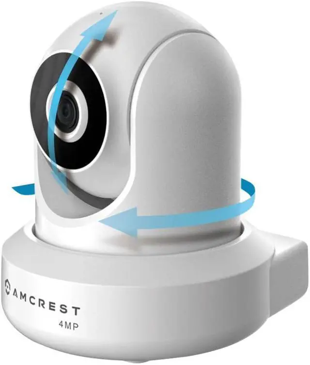 Alt view image 3 of 4 - Amcrest 4MP ProHD Indoor WiFi Camera, Security IP Camera with Pan/Tilt, Two-Way Audio, Night Vision, Remote Viewing, 2.4ghz, 4-Megapixel @30FPS, Wide 90° FOV, IP4M-1041W (White)