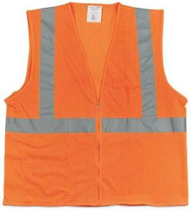 Alt view image 2 of 2 - Zipper Safety Vest X-Large Hi-Viz Orange 302MVGZORXL