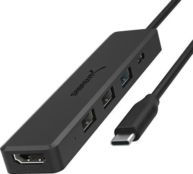 Alt view image 13 of 14 - SABRENT Multi-Port USB Type-C Hub with 4k HDMI | Power Delivery (60 Watts) | 1 USB 3.0 Port | 2 USB 2.0 Ports (HB-TC5P)