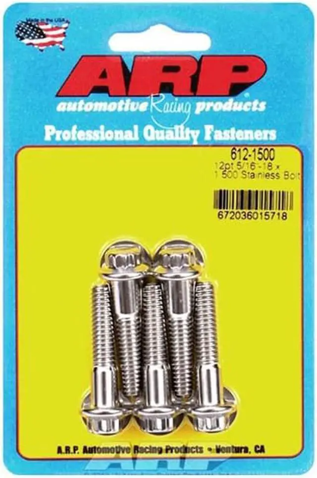 Alt view image 4 of 4 - ARP Universal Bolt 5/16-18 in Thread 1.500 in Long Stainless 5 pc P/N 612-1500