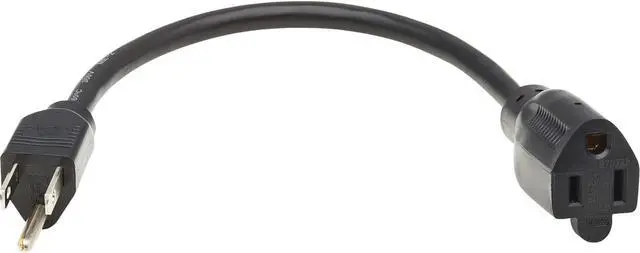 Alt view image 2 of 7 - Tripp Lite 1ft Power Extension Cord NEMA 5-15P to NEMA 5-15R Black P02200113A