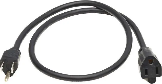 Alt view image 2 of 7 - Tripp Lite 3ft Power Extension Cord NEMA 5-15P to NEMA 5-15R Black P02200313A