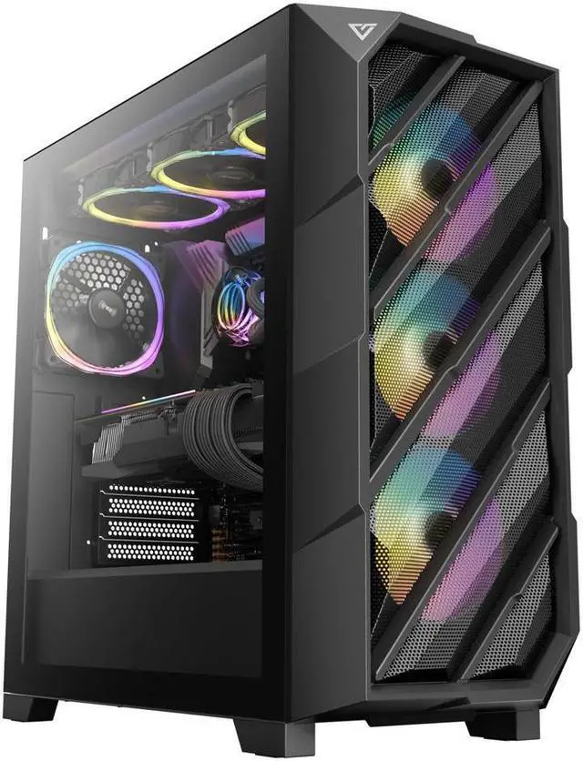 Alt view image 11 of 14 - Antec DP503 ATX Mid Tower PC Case, Type-C Gen2, 3 x 120mm ARGB Fans with ARGB & PWM Controller, Up to 2 x 360mm Radiator, GPU Bracket, EATX Gaming PC Case, Black