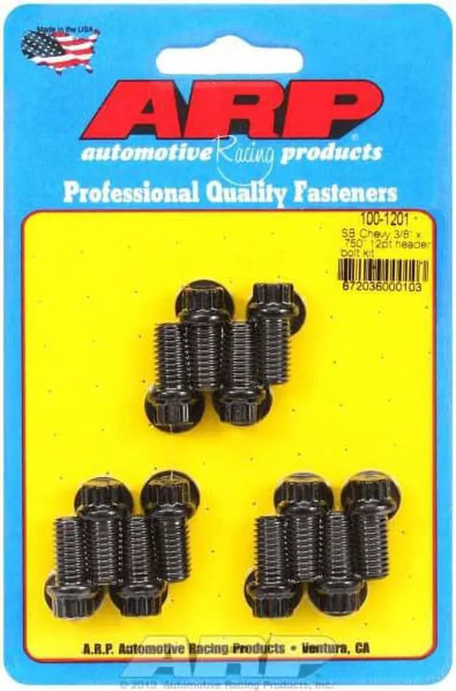 Alt view image 2 of 2 - ARP 1001201 Black Oxide 12-Point Header Bolts - Set of 12