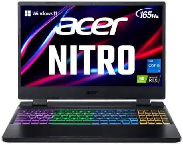 Alt view image 6 of 6 - Acer Nitro 5 AN515-58-7583 Gaming Laptop | Intel Core i7-12700H | NVIDIA GeForce RTX 3070 Ti Laptop GPU | 15.6" QHD 165Hz 3ms IPS Display | 16GB DDR4 | 2TB SSD in RAID 0 | Killer WiFi 6 | RGB Keyboard