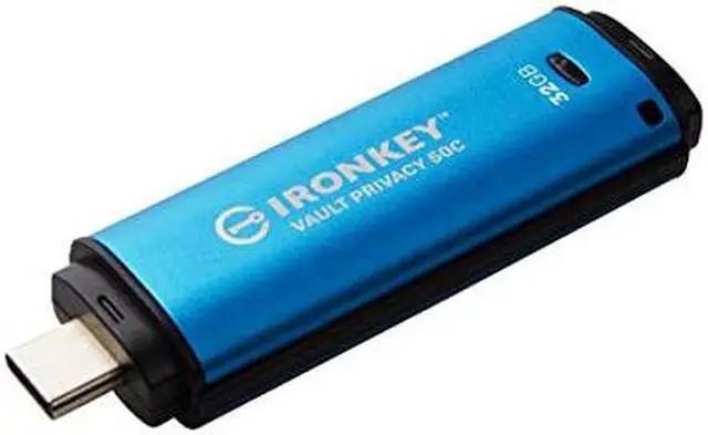 Alt view image 3 of 4 - Kingston Ironkey Vault Privacy 50 USB-C 32GB AES 256 Encrypted Flash Drive