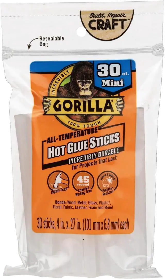 Alt view image 5 of 6 - 3023003 Hot Glue Sticks, Mini Size, 30-Ct. - Quantity 1
