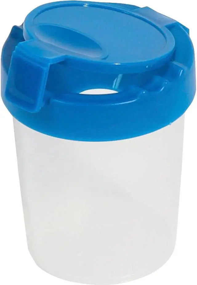 Alt view image 4 of 5 - Deflecto Antimicrobial No Spill Paint Cup 3.46 w x 3.93 h Blue 39515BLU